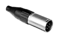 AC6AMJ  6 Pole XLR Male Cable Connector, Machined Contacts, Large Cable Clamp, Nickel Finish