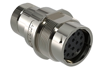 AHDM04-18-14SN-L005  14 Position Receptacle, Shell Size 18, Socket, Normal Seal, Wide Thread Adapter, Backshell without Weep Holes.  Comparable to PN#  HD34-18-14SN-L005