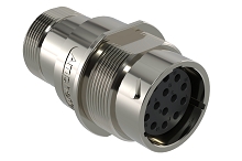 AHDM04-18-14SR-072  14 Position Receptacle, Shell Size 18, Socket, Reduced Seal, Wide Thread Adapter, Backshell with Weep Holes.  Comparable to PN#  HD34-18-14SE-072