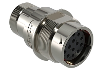 AHDM04-18-14SR-L005  14 Position Receptacle, Shell Size 18, Socket, Reduced Seal, Wide Thread Adapter, Backshell without Weep Holes.  Comparable to PN#  HD34-18-14SE-L005
