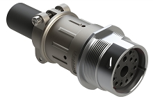 AHDM04-24-14SN-059  14 Position Receptacle, Socket, Shell Size 24, Normal Diameter Seal (Green), Cable Clamp Backshell, Break-Away.  Comparable to PN# HD34-24-14SN-059