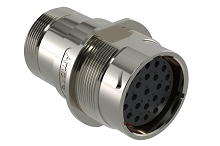 AHDM04-24-23SR-L005  23 Position Receptacle, Shell Size 24, Socket, Reduced Seal, Wide Thread Adapter, Backshell without Weep Holes.  Comparable to PN#  HD34-24-23SE-L005