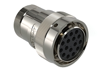 AHDM06-24-16SR-L005  16 Position Plug, Shell Size 24, Socket, Reduced Seal, Wide Thread Adapter, Backshell without Weep Holes.  Comparable to PN#  HD36-24-16SE-L005