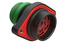 AHDP02-24-07PN-STA  7 Position Panel Mount Receptacle, Pin, Shell Size 24, Normal Diameter Seal (Green), Small Thread Adapter