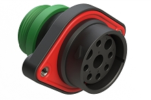 AHDP02-24-09SN-STA  9 Position Sealed Panel Mount Receptacle, Socket, Shell Size 24, Normal Diameter Seal (Green Adapter), Small Thread Adapter