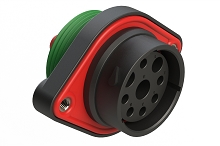 AHDP02-24-09SN-WTA  9 Position Sealed Panel Mount Receptacle, Socket, Shell Size 24, Normal Diameter Seal (Green Adapter), Wide Thread Adapter
