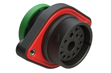 AHDP02-24-14SN-BRA  14 Position Panel Mount Receptacle, Socket, Shell Size 24, Normal Diameter Seal (Green), Backshell Ring Adapter