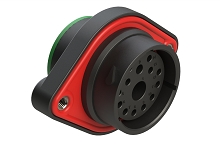 AHDP02-24-14SN-SRA  14 Position Panel Mount Receptacle, Socket, Shell Size 24, Normal Diameter Seal (Green), Smooth Ring Adapter