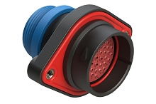 AHDP02-24-47PR-STA  47 Position Panel Mount Receptacle, Pin, Shell Size 24, Reduced Diameter Seal (Blue), Small Thread Adapter