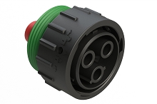 AHDP06-24-03SNB-WTAC031  3 Position Plug, Socket, Shell Size 24, Keyed B, 100A, 1000V, Normal Diameter Seal (Green Adapter), Wide Thread Adapter