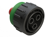AHDP06-24-03SNC-WTAC031  3 Position Plug, Socket, Shell Size 24, Keyed C, 100A, 1000V, Normal Diameter Seal (Green Adapter), Wide Thread Adapter