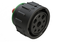 AHDP06-24-09SN-SRA  9 Position Plug, Socket, Shell Size 24, Normal Diameter Seal (Green Adapter), Smooth Ring Adapter.  Comparable to PN#HDP26-24-9SN