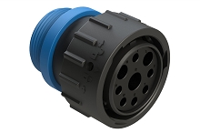 AHDP06-24-09SR-STA  9 Position Plug, Socket, Shell Size 24, Reduced Diameter Seal (Blue), Small Thread Adapter.  Comparable to PN# HDP26-24-9SE-L015