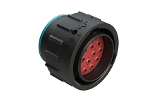 AHDP06-24-16PR-SRA  16 Position Plug, Pin, Shell Size 24, Reduced Diameter Seal (Blue), Smooth Ring Adapter. Comparable to PN# HDP26-24-16PE