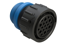 AHDP06-24-19SR-STA  19 Position Plug, Socket, Shell Size 24, Reduced Diameter Seal (Blue), Small Thread Adapter.  Comparable to PN# HDP26-24-19SE-L015
