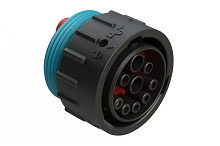 AHDP06-24-91SR16-WTA  9 Position ISOBUS Plug, Socket, Shell Size 24, Reduced Diameter Seal (Blue), Wide Thread Adapter.  Note: Use (Size 8)  PN# AT62-203-08141-16 contacts for 6AWG/16mm² applications