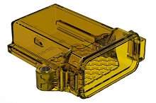 AIPXE-23X325A-E016  PCB Enclosure with Vent Holes, Small (86.9mm x 95.0mm x 38.0mm), Amber, Ultem®