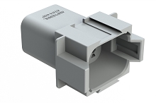 AT04-08PC-GRY  8-Way Receptacle, Male Connector with C Position Key and End Cap, Grey