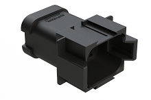 AT04-08PC-MMBLK  8-Way Receptacle, Male Connector with C Position Key, Reduced Diameter Seal (E-Seal) and End Cap, Black