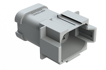 AT04-08PC-MMGRY  8-Way Receptacle, Male Connector with C Position Key, Reduced Diameter Seal (E-Seal) and End Cap, Grey