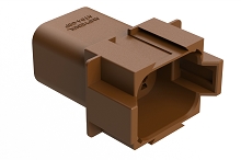 AT04-08PC-RDBRN  8-Way Receptacle, Male Connector with C Position Key and Reduced Diameter Seal (E-Seal), Brown