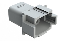 AT04-08PC-RDGRY  8-Way Receptacle, Male Connector with C Position Key and Reduced Diameter Seal (E-Seal), Grey