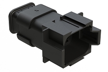 AT04-08PC-SRBK  8 position receptacle with strain relief endcap, pin. Key position C, black