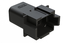 AT04-08PD-BLK  8-Way Receptacle, Male Connector with D Position Key, Black