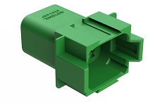 AT04-08PD-GRN  8-Way Receptacle, Male Connector with D Position Key, Green