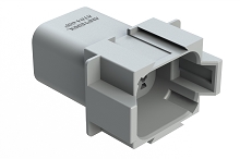 AT04-08PD-GRY  8-Way Receptacle, Male Connector with D Position Key, Grey