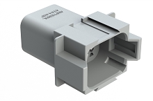 AT04-08PD-RDGRY  8-Way Receptacle, Male Connector with D Position Key and Reduced Diameter Seal (E-Seal), Grey
