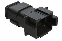 AT04-08PD-SR2BK  8 position pin receptacle key position D, with strain relief endcap & reduced diameter seal, black