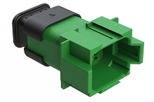 AT04-08PD-SR2GN  8 position pin receptacle key position D, with strain relief endcap & reduced diameter seal, green