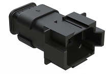 AT04-08PD-SRBK  8 position pin receptacle key position D, with strain relief endcap, black