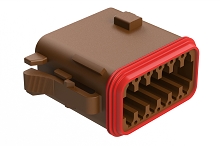AT06-12SC-RDBRN  12-Way Plug, Female Connector with C Position Key and Reduced Diameter Seal (E-Seal), Brown
