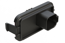 AT13-6P-SBH01  6 Position PCB Receptacle Header without cutout, Flange Mount, Right Angle, Size 16 Pin Contacts,, Gold/Tin Plating, Black.  Use with Armor IPX™ Small Enclosures, AT Connectors