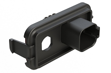 AT13-6P-SBH03-FAKRA01  6 Position PCB Receptacle Header, FAKRA Panel Mount, Right Angle Size 16 Pin Contacts,, Nickel/Tin Plating, Black.  Use with Armor IPX™ Small Enclosures, AT Connectors