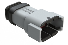ATM04-08PB-SR1GY  8 Position, Receptacle, Pin, Standard Diameter Rear Seal (Red), SR01 Strain Relief, Keyed B