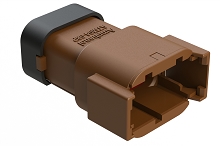 ATM04-08PD-SF1BN  8 Position Receptacle, Pin, Keyed D, Snap-Fit End Cap, Brown Body (Requires Wedgelock AWM-8P).  Comparable to PN# DTM04-08PD-E003