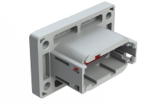 ATM04-12PA-PM61  12 Position Panel Mount Receptacle with Flange, Pin, Front Mount, Keyed A, Grey