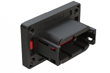 ATM04-12PB-PM32  12 Position Panel Mount Receptacle with Flange, Pin, Front Mount, Gasket, Keyed B, Reduced Diameter Rear Seal, Black