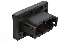 ATM04-12PB-PM62  12 Position Panel Mount Receptacle with Flange, Pin, Front Mount, Keyed B, Reduced Diameter Rear Seal, Black