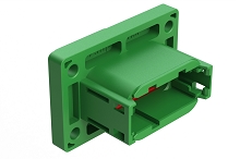 ATM04-12PC-PM61  12 Position Panel Mount Receptacle with Flange, Pin, Front Mount, Keyed C, Green
