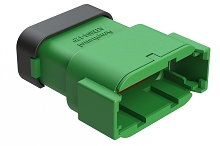 ATM04-12PC-SF2GN  12 Position Receptacle, Pin, Reduced Diameter Rear Seal, Snap-Fit End Cap, Green