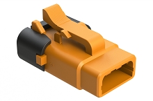 ATM06-3S-SF01ORG  3 Position Plug, Socket, Snap-Fit End Cap, Orange