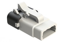 ATM06-3S-SF01WHT  3 Position Plug, Socket, Snap-Fit End Cap, White