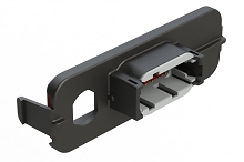 ATM13-12PA-M12X-1  12 Position PCB Receptacle Header, M12 Panel Mount, Right Angle, Size 20 Pin Contacts, Keyed A, Gold/Tin Plating, Black.  Use with Armor IPX™ Enclosures, ATM Connectors
