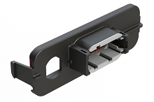ATM13-12PA-M12X-2  12 Position PCB Receptacle Header, M12 Panel Mount, Right Angle, Size 20 Pin Contacts, Keyed A, Nickel/Tin Plating, Black.  Use with Armor IPX™ Enclosures, ATM Connectors