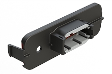 ATM13-12PA-SMA-1  12 Position PCB Receptacle Header, SMA Panel Mount, Right Angle, Size 20 Pin Contacts, Keyed A, Gold/Tin Plating, Black.  Use with Armor IPX™ Enclosures, ATM Connectors
