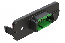 ATM13-12PC-SMA-2  12 Position PCB Receptacle Header, SMA Panel Mount, Right Angle, Size 20 Pin Contacts, Keyed C, Nickel/Tin Plating, Black.  Use with Armor IPX™ Enclosures, ATM Connectors